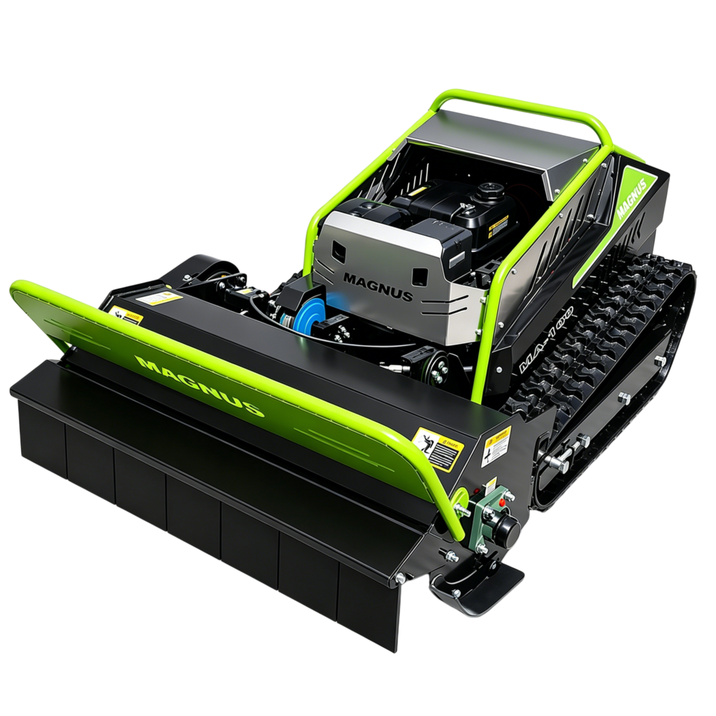 MAGNUS remote control lawn mower, 45-degree view