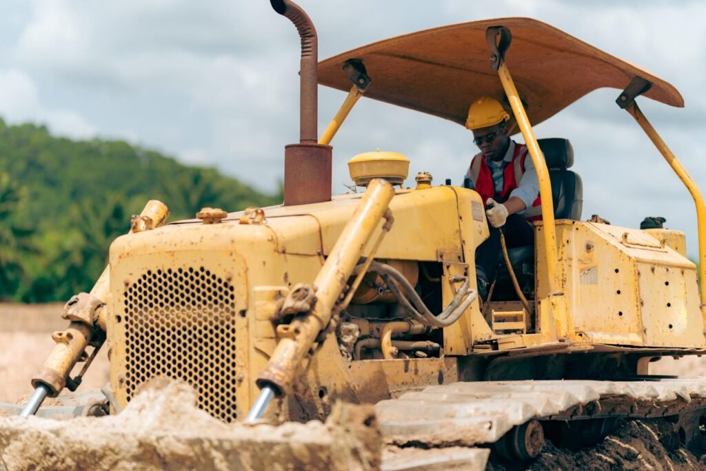 Bulldozer working on site
