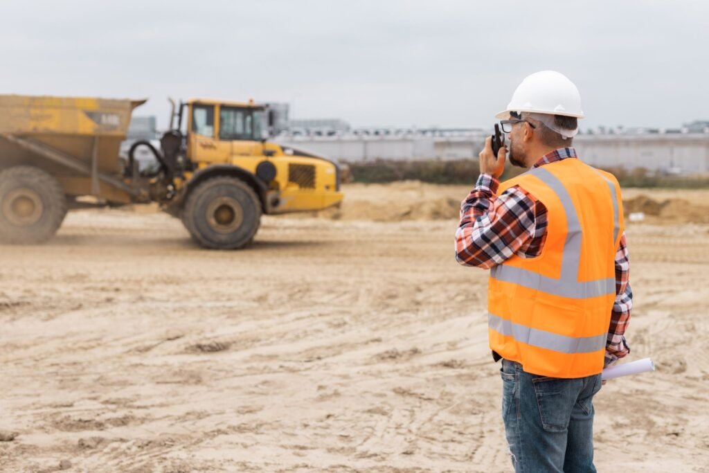 Site supervisor on the phone