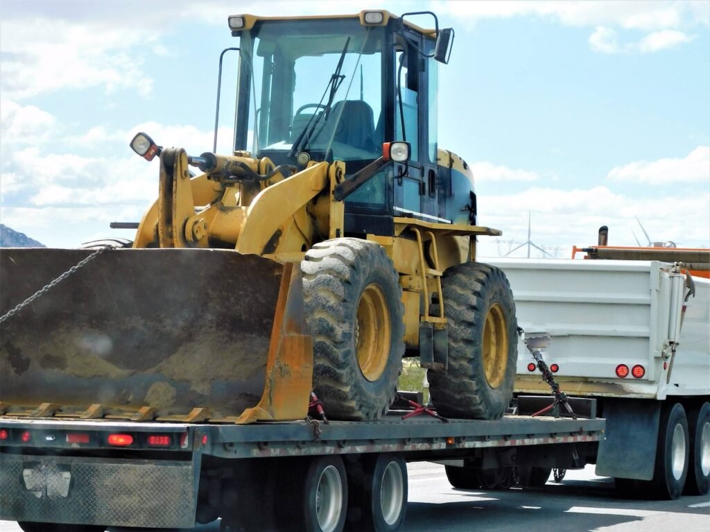 Wheel loader on a construction site